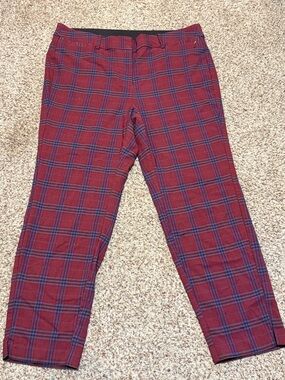 Lane Bryant Womens Ankle Cropped Plaid Pants Women’s Size 16